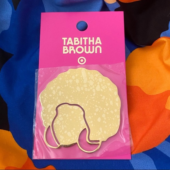 Tabitha Brown x Target Hey Donna Metallic Statement Pin Gold Tone NWT - Picture 2 of 6
